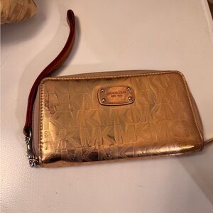 Michael Kors Gold Clutch Glamorous Metallic Finish